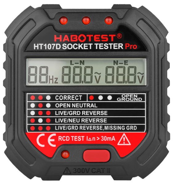 Тестер розеток и УЗО Habotest HT107D купить по низкой цене | МАКСПРОФИТ